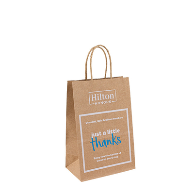 Flexo Printing Handle Paper Bags Eco Friendly Water Based Soy Ink Custom Order Accepted